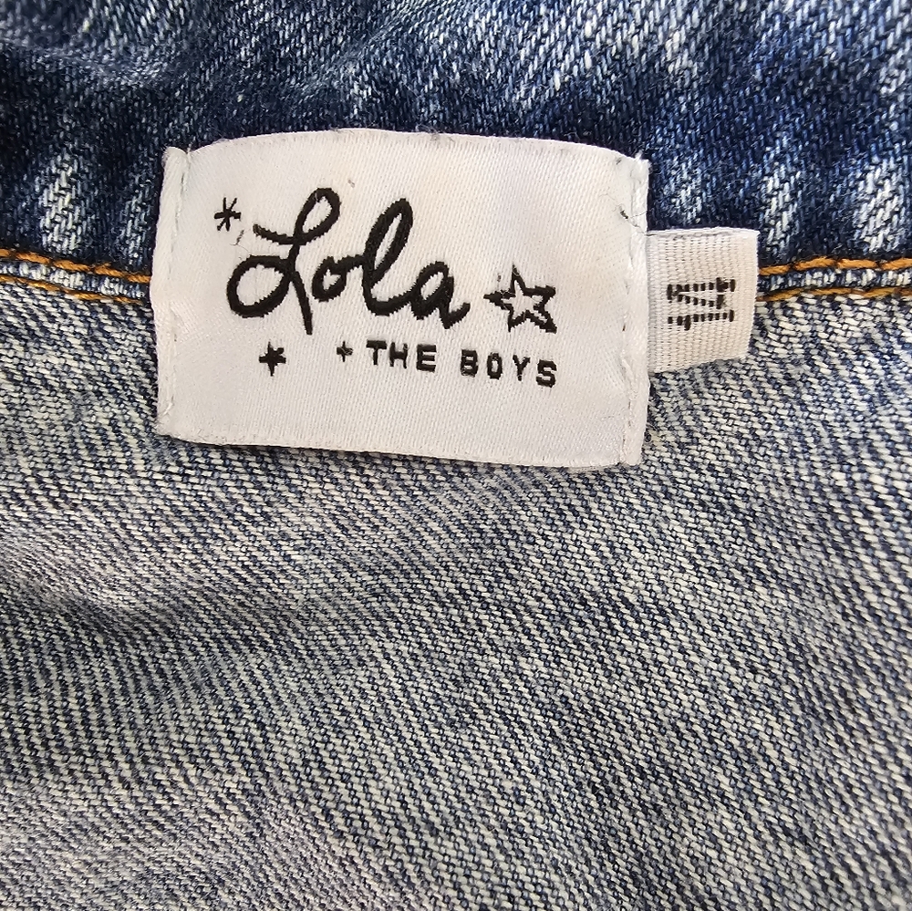 Lola + The Kids - All About The Patch Crop Denim Jacket - Girls Sz 14 - Picture 8 of 9